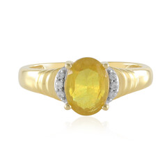 Bague en argent et Saphir jaune de Madagascar