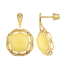 Boucles d'oreilles en argent et Ambre laiteux de la Baltique