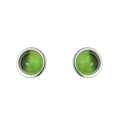Boucles d'oreilles en argent et Ambre verte de Colombie
