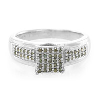 Bague en argent et Diamant vert émeraude