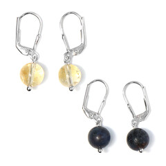Boucles d'oreilles en argent et Dumortiérite