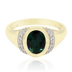 Bague en or et Tibétanite verte