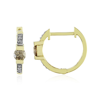 Boucles d'oreilles en or et Diamant champagne I4