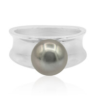 Bague en argent et Perle de culture de Tahiti (TPC)
