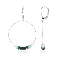 Boucles d'oreilles en argent et Emeraude (Maigold Kreativ)
