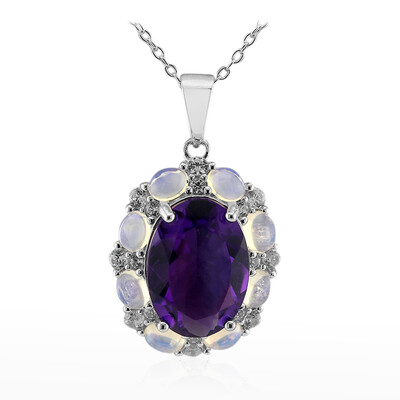 Collier en argent et Améthyste de Zambie
