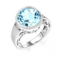 Bague en argent et Topaze bleu ciel