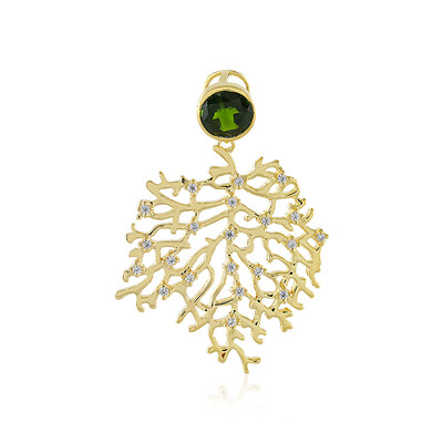 Pendentif en argent et Diopside de Russie