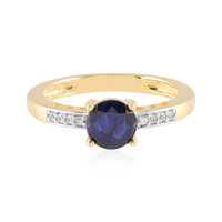 Bague en argent et Saphir bleu de Madagascar