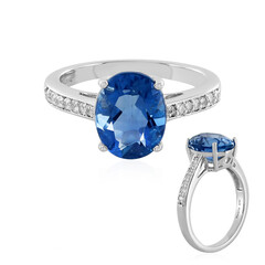 Bague en argent et Fluorite à couleur changeante