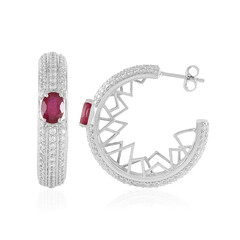 Boucles d'oreilles en argent et Rubis de Madagascar (de Melo)