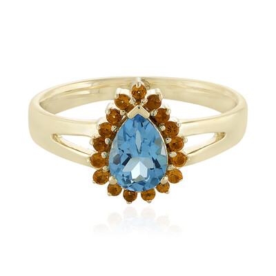 Bague en or et Topaze bleu Suisse (Adela Gold)