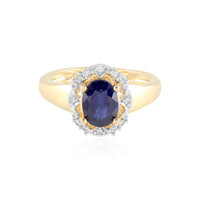Bague en argent et Saphir bleu de Madagascar