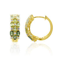 Boucles d'oreilles en argent et Tourmaline verte