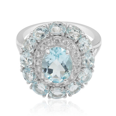 Bague en argent et Topaze bleu ciel