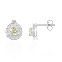 Boucles d'oreilles en argent et Apatite Citron