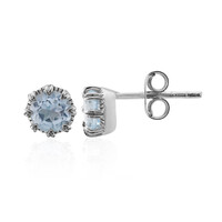 Boucles d'oreilles en argent et Topaze bleu ciel