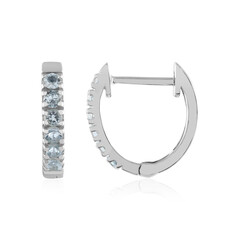 Boucles d'oreilles en argent et Aigue-marine du Brésil