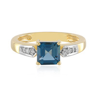 Bague en argent et Topaze bleu de Londres