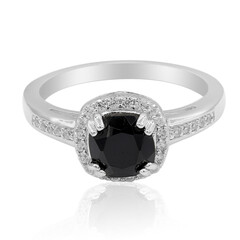 Bague en argent et Spinelle noir