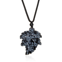 Collier et Obsidienne Flocon-de-Neige