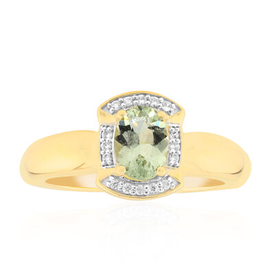 Bague en or et Béryl vert menthe d’Australie