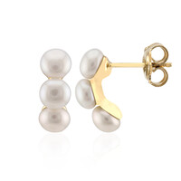 Boucles d'oreilles en argent et Perle blanche de culture d'eau douce (TPC)