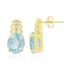 Boucles d'oreilles en argent et Topaze bleu ciel