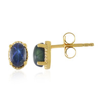 Boucles d'oreilles en argent et Saphir étoilé bleu