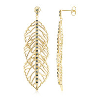 Boucles d'oreilles en argent et Diamant vert forêt