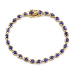 Bracelet en argent et Saphir bleu de Madagascar