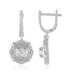 Boucles d'oreilles en argent et Saphir blanc