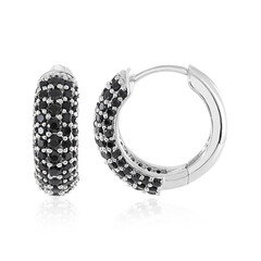 Boucles d'oreilles en argent et Spinelle noir