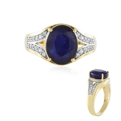 Bague en argent et Saphir bleu de Madagascar
