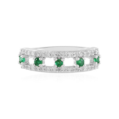 Bague en argent et Emeraude de Zambie