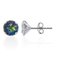 Boucles d'oreilles en argent et Quartz mystique bleu