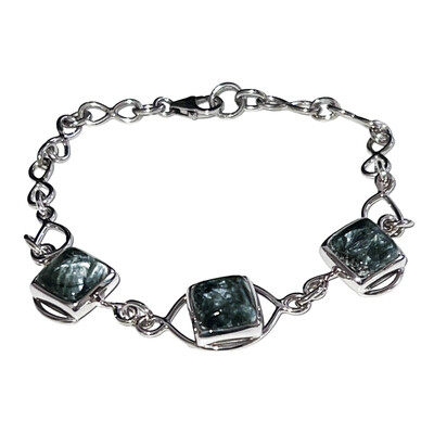 Bracelet en argent et Séraphinite