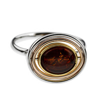 Bague en argent et Ambre baltique