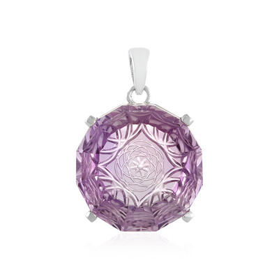Pendentif en argent et Améthyste Rose de France