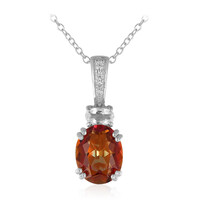 Collier en argent et Quartz mystique rouge du soir