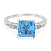 Bague en argent et Topaze bleu Suisse