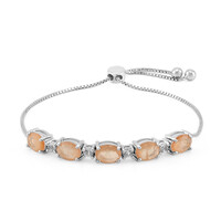 Bracelet en argent et Quartz pêche pastel