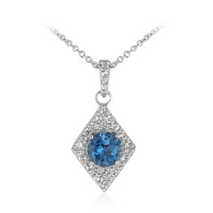 Collier en argent et Topaze bleu de Londres