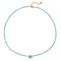 Collier en argent et Apatite bleu néon