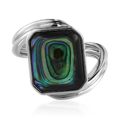 Bague en argent et Coquillage d'Abalone (MONOSONO COLLECTION)