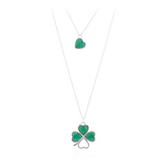 Collier en argent et Agate verte