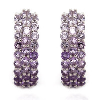 Boucles d'oreilles en argent et Améthyste