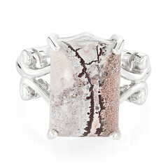 Bague en argent et Jaspe dendritique de Sonora