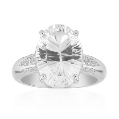 Bague en argent et Topaze blanche