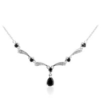Collier en argent et Spinelle noir